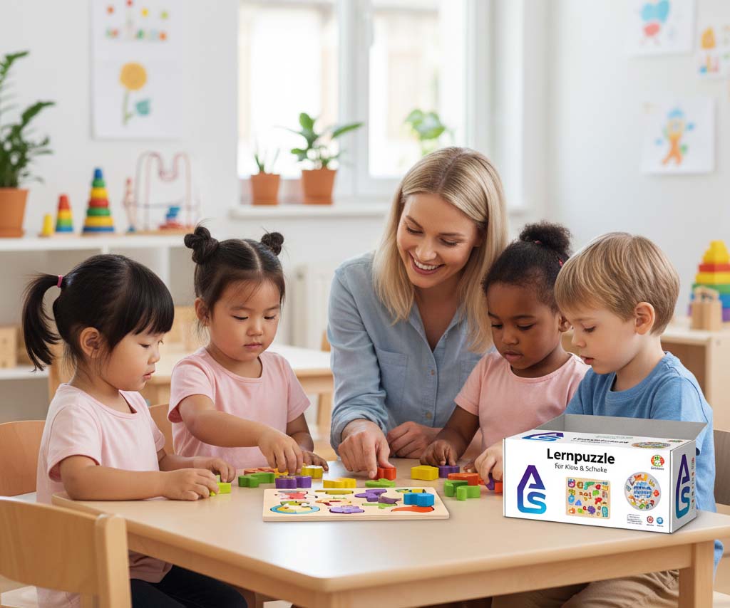 Pädagogisches Lernpuzzle für Kitas und Schulen – kindgerecht, FSC, EN 71/CE.